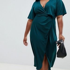 Asos Curve twist front midi dress